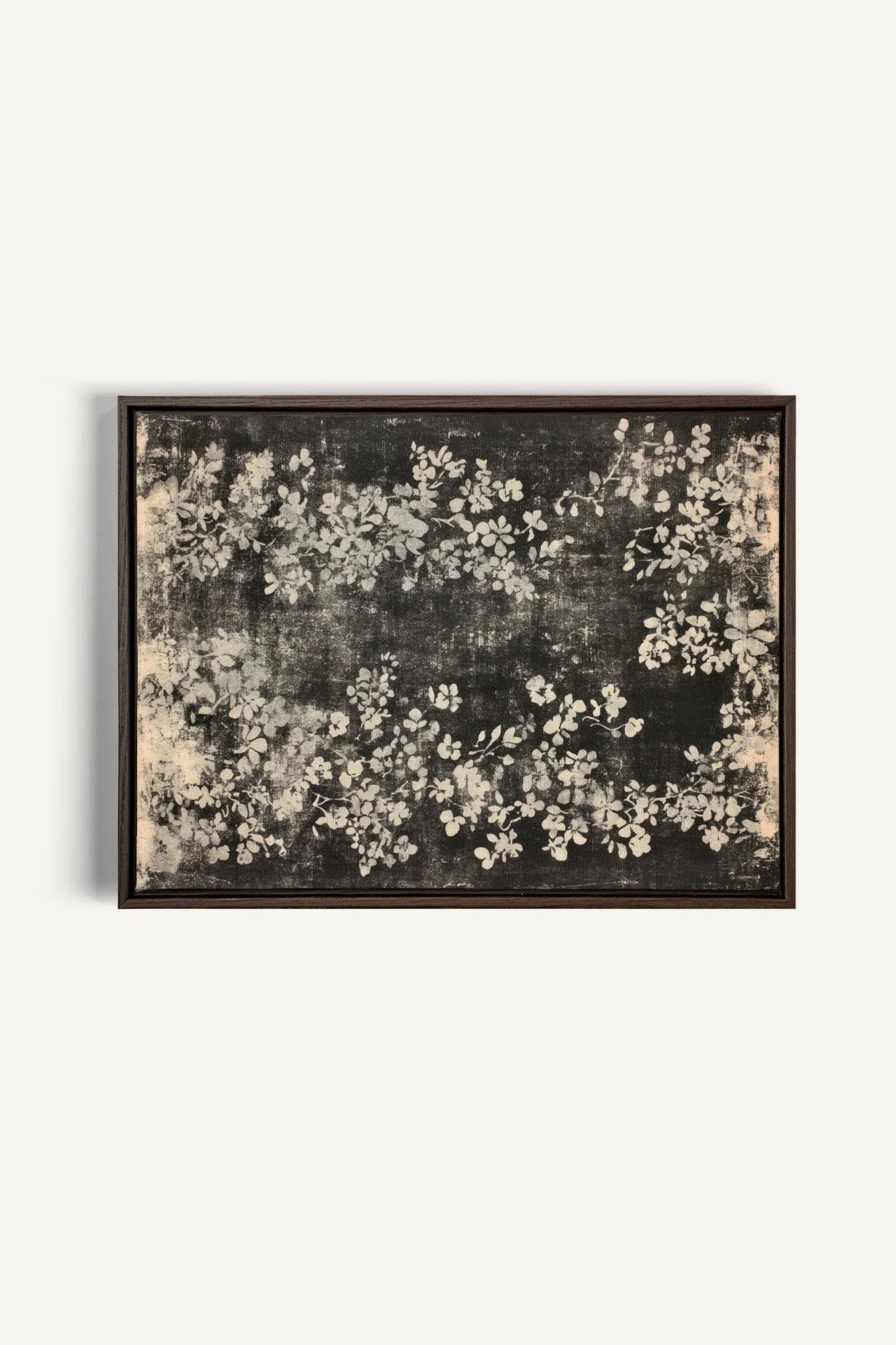 OLEKA CANVAS - MYSTERIOUS GARDEN, Oeuvre sur toile étirée, encadré Brun Noyer