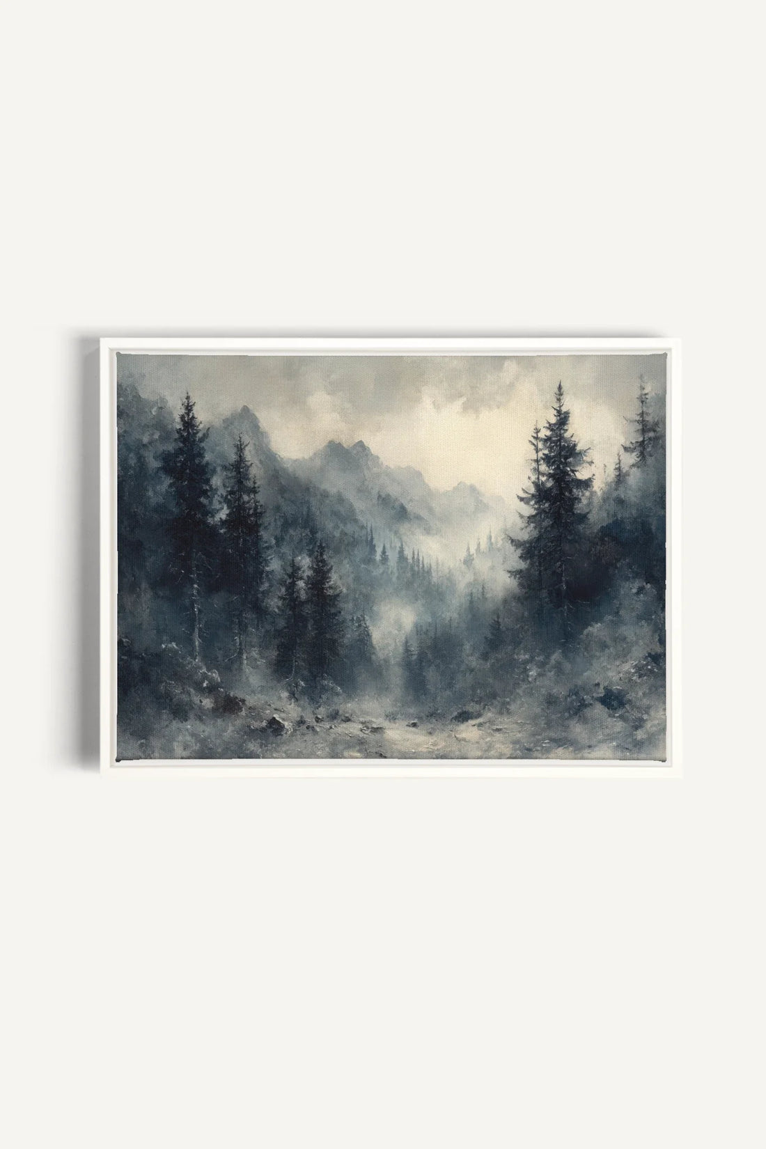 OLEKA CANVAS - MYSTIC HIGHLANDS, Oeuvre sur toile étirée, encadré Blanc