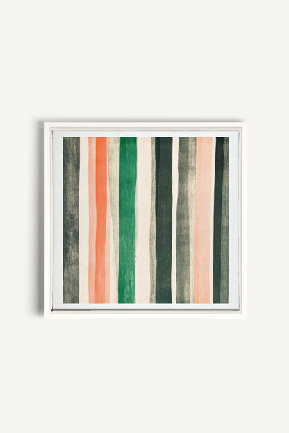 NATURAL LINES, Oeuvre sur toile étirée, encadré Blanc