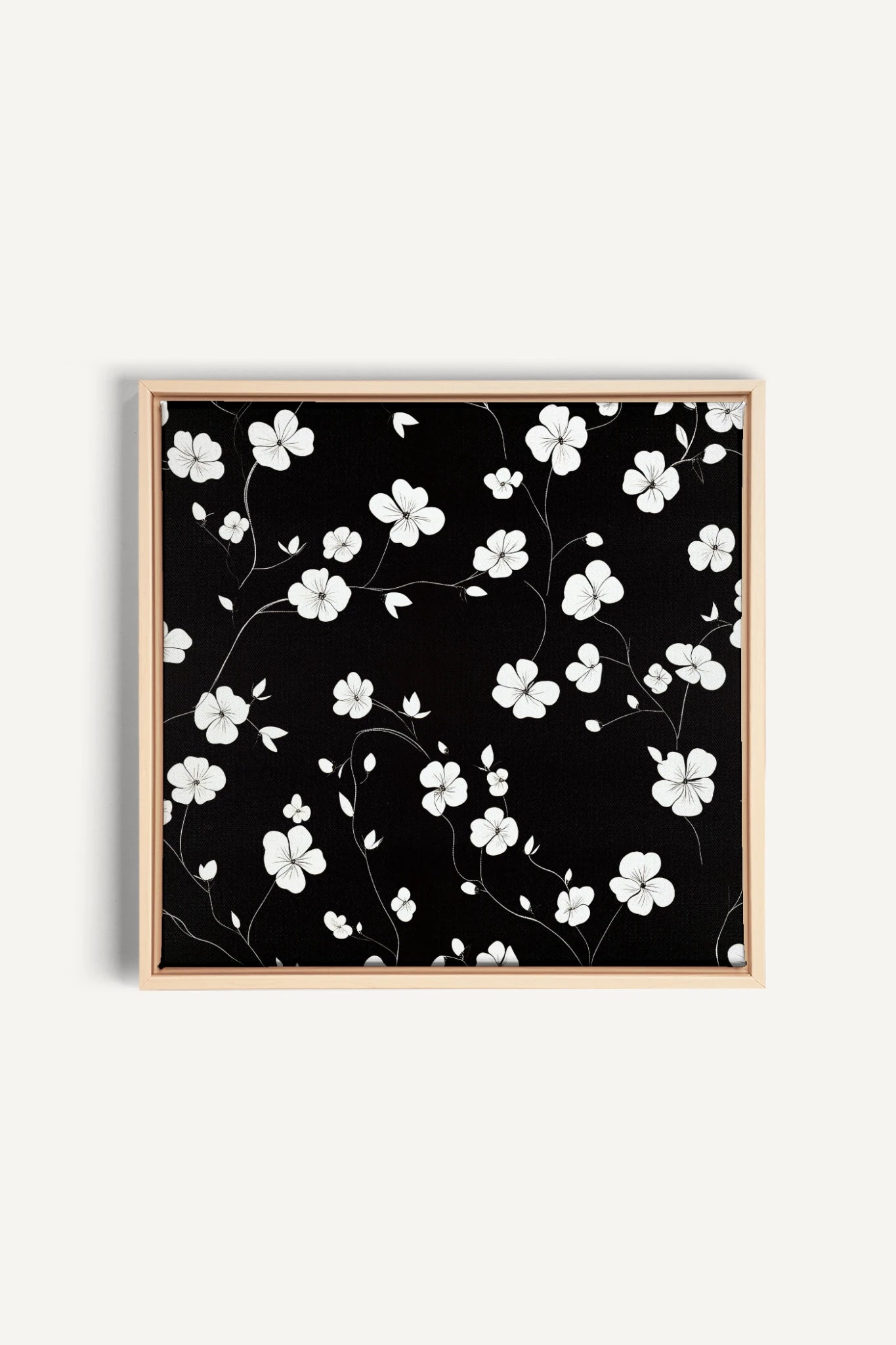 NOCTURNAL BLOOMS, Oeuvre sur toile étirée, encadré Naturel Clair