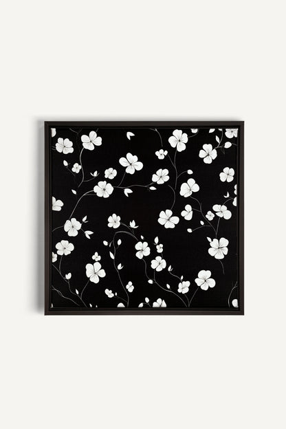 NOCTURNAL BLOOMS, Artwork on stretched canvas, framed in black