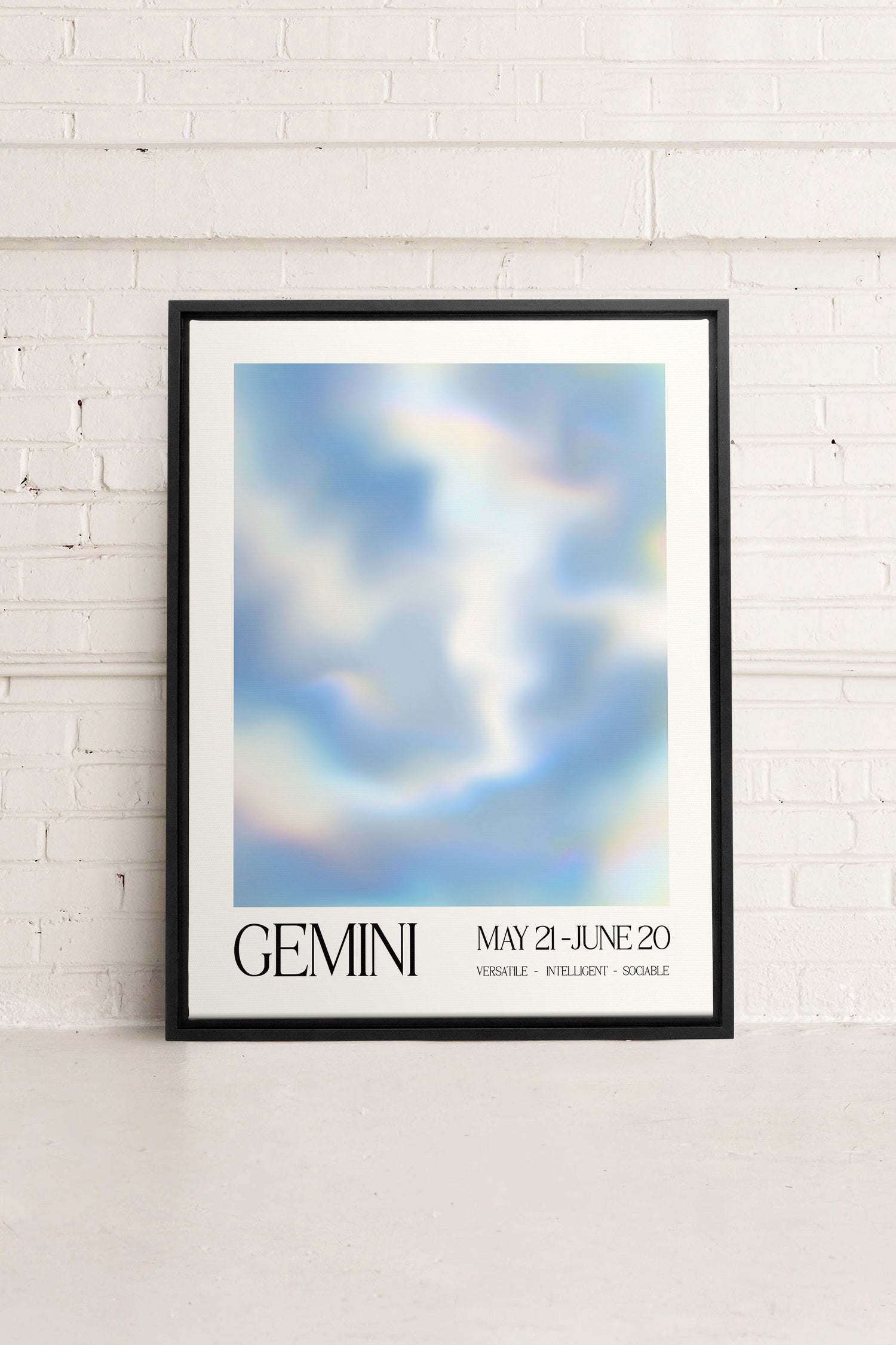 OLEKA CANVAS - GEMINI, Oeuvre sur toile étirée, encadré Noir