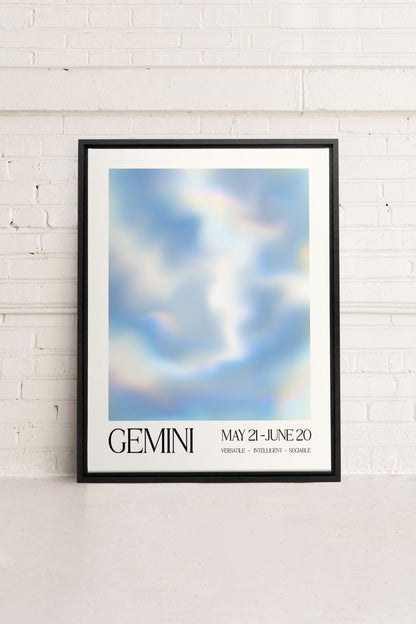 OLEKA CANVAS - GEMINI, Oeuvre sur toile étirée, encadré Noir