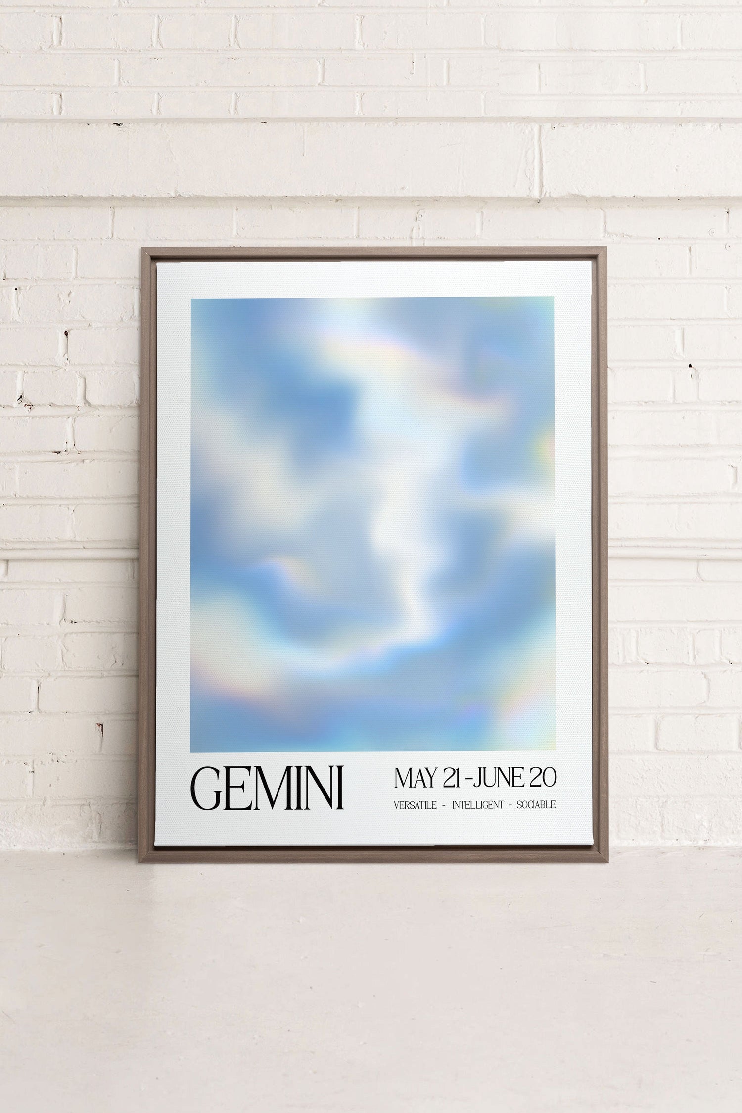 OLEKA CANVAS - GEMINI, Oeuvre sur toile étirée, encadré Brun Chêne