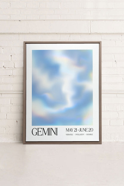 OLEKA CANVAS - GEMINI, Oeuvre sur toile étirée, encadré Brun Chêne