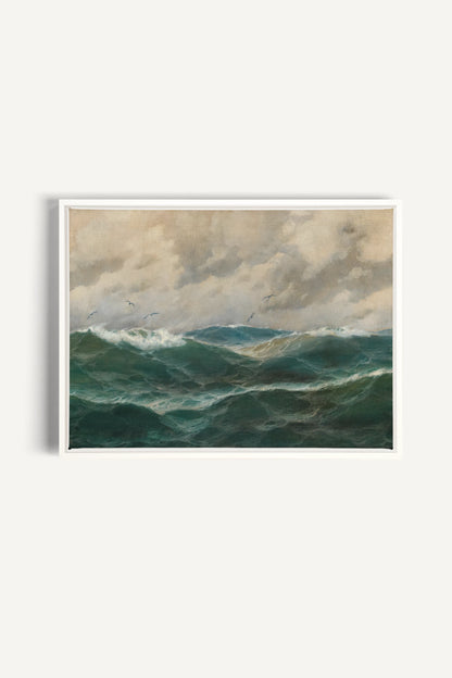 OLD SEA LULLABY, Oeuvre sur toile étirée, encadré Blanc