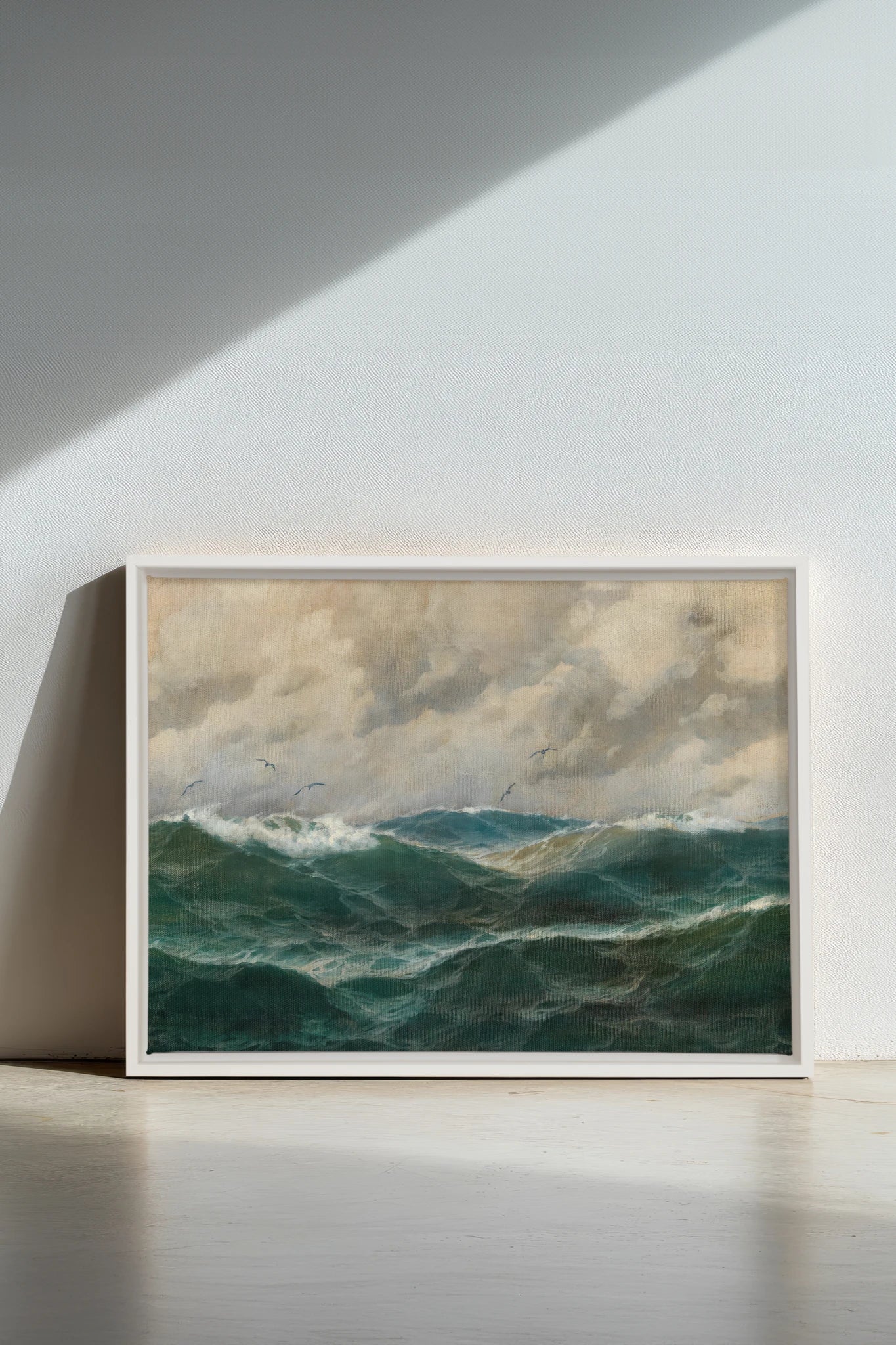 OLD SEA LULLABY, Oeuvre sur toile étirée, encadré Blanc