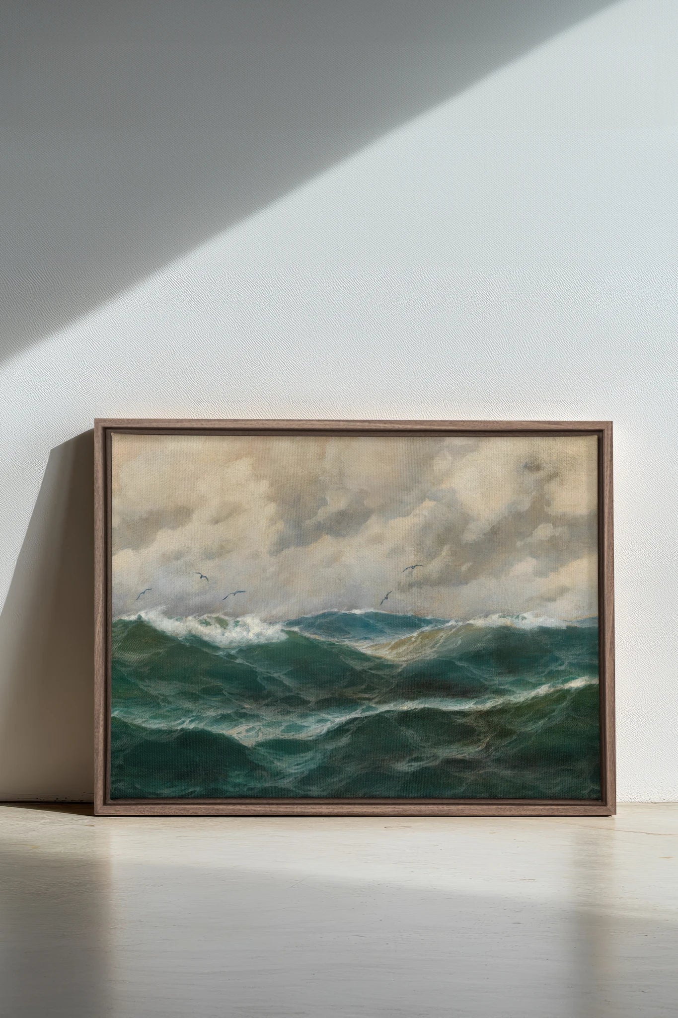 OLD SEA LULLABY, Oeuvre sur toile étirée, encadré Brun Chêne