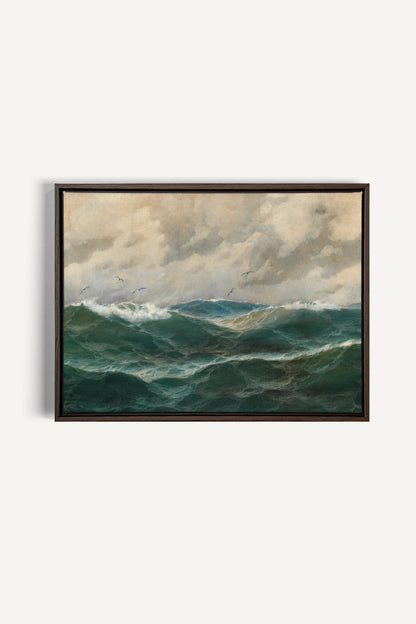 OLD SEA LULLABY, Work on stretched canvas, framed Walnut Brown