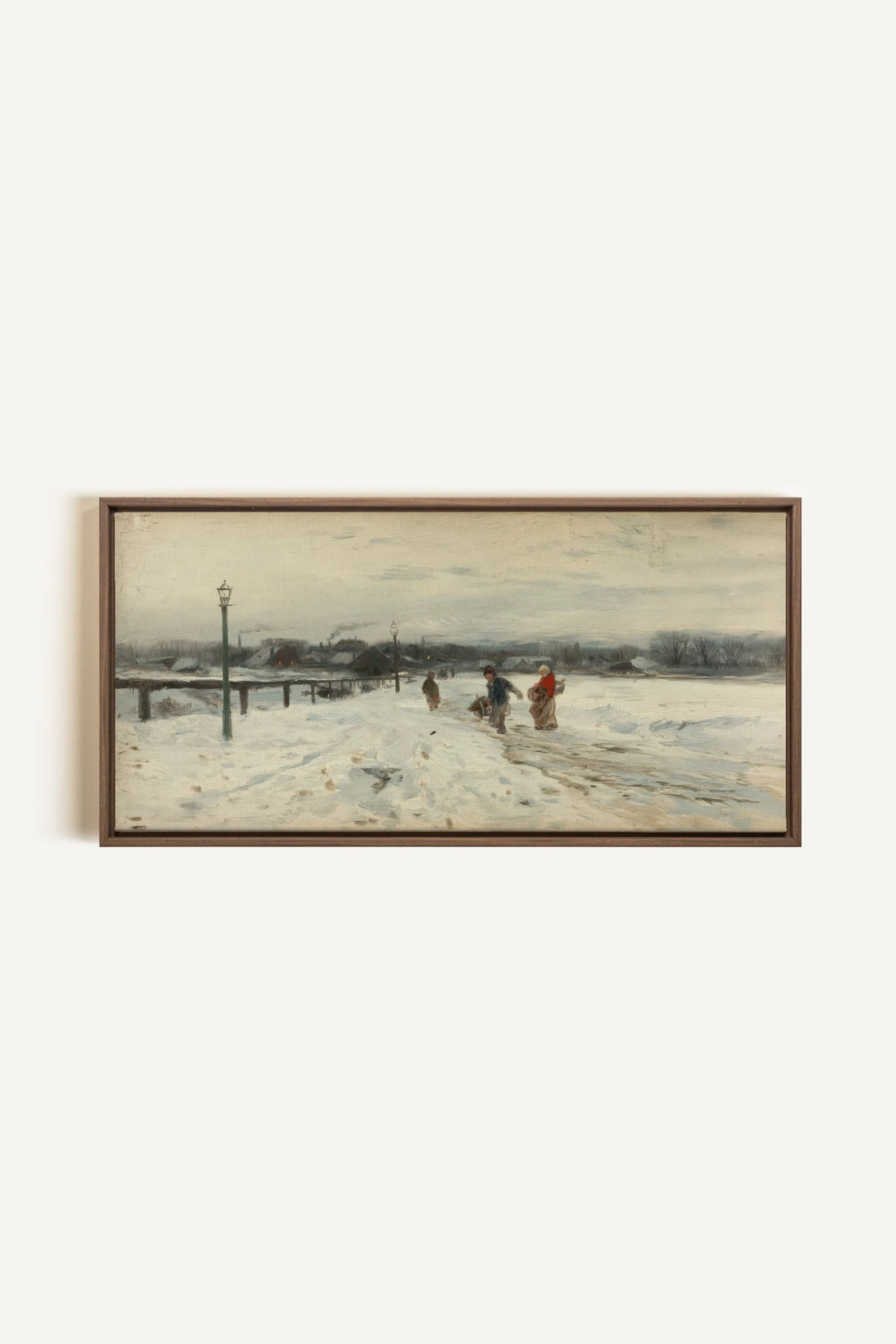 OLD WINTER DAYS, Oeuvre sur toile étirée, encadré Brun Chêne