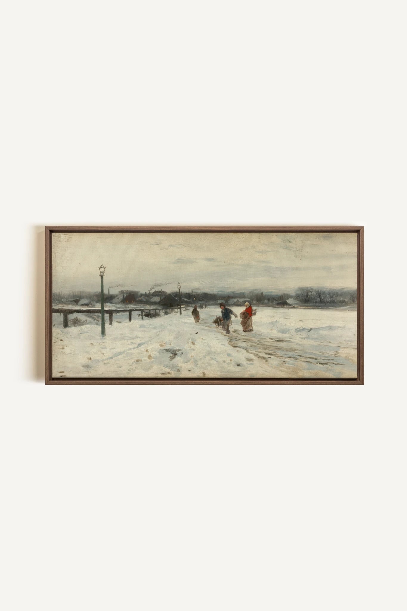 OLD WINTER DAYS, Oeuvre sur toile étirée, encadré Brun Chêne