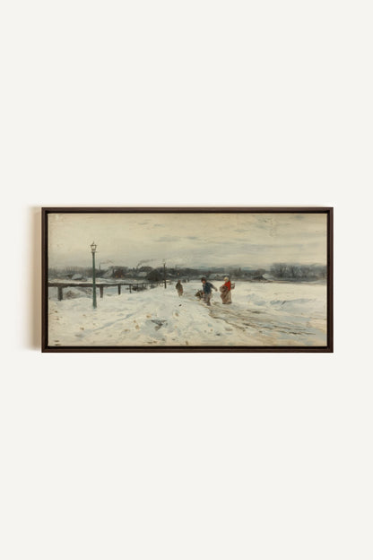 OLD WINTER DAYS, Oeuvre sur toile étirée, encadré Brun Noyer