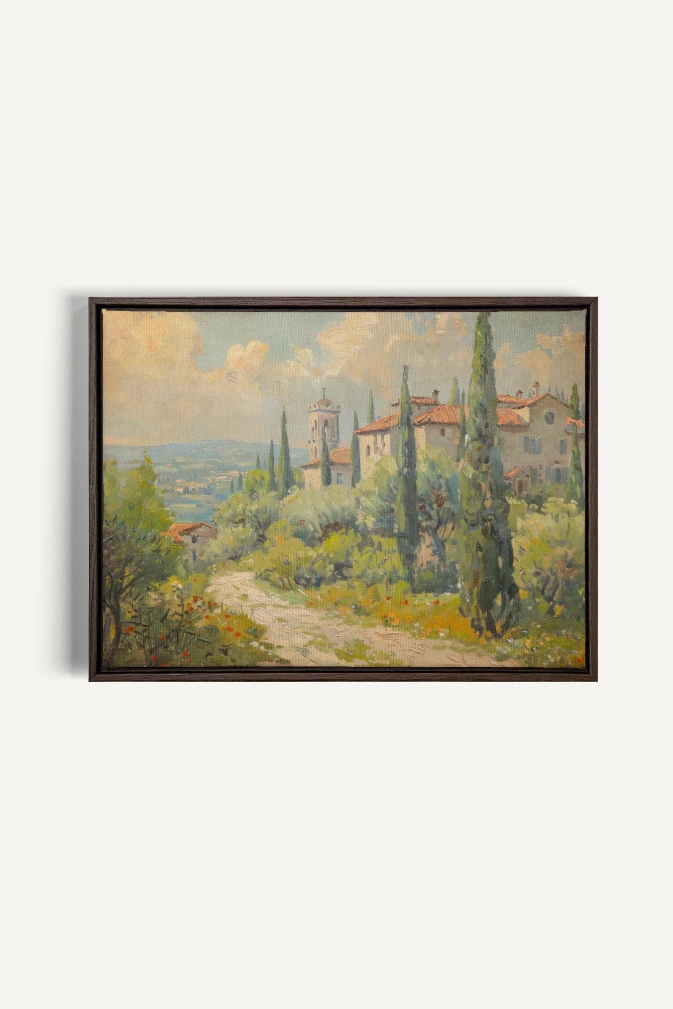OLEKA CANVAS - Olive Haven, Oeuvre sur toile étirée, encadré Brun Noyer