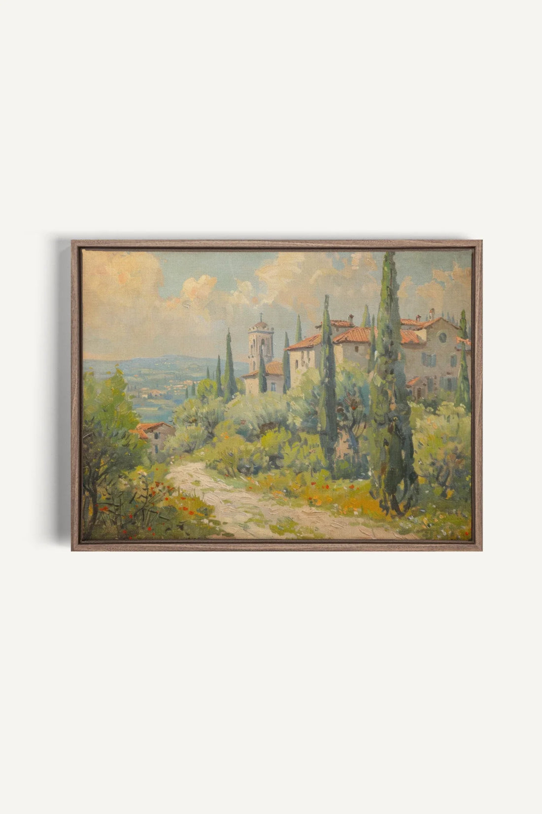 OLEKA CANVAS - Olive Haven, Oeuvre sur toile étirée, encadré Brun Chêne