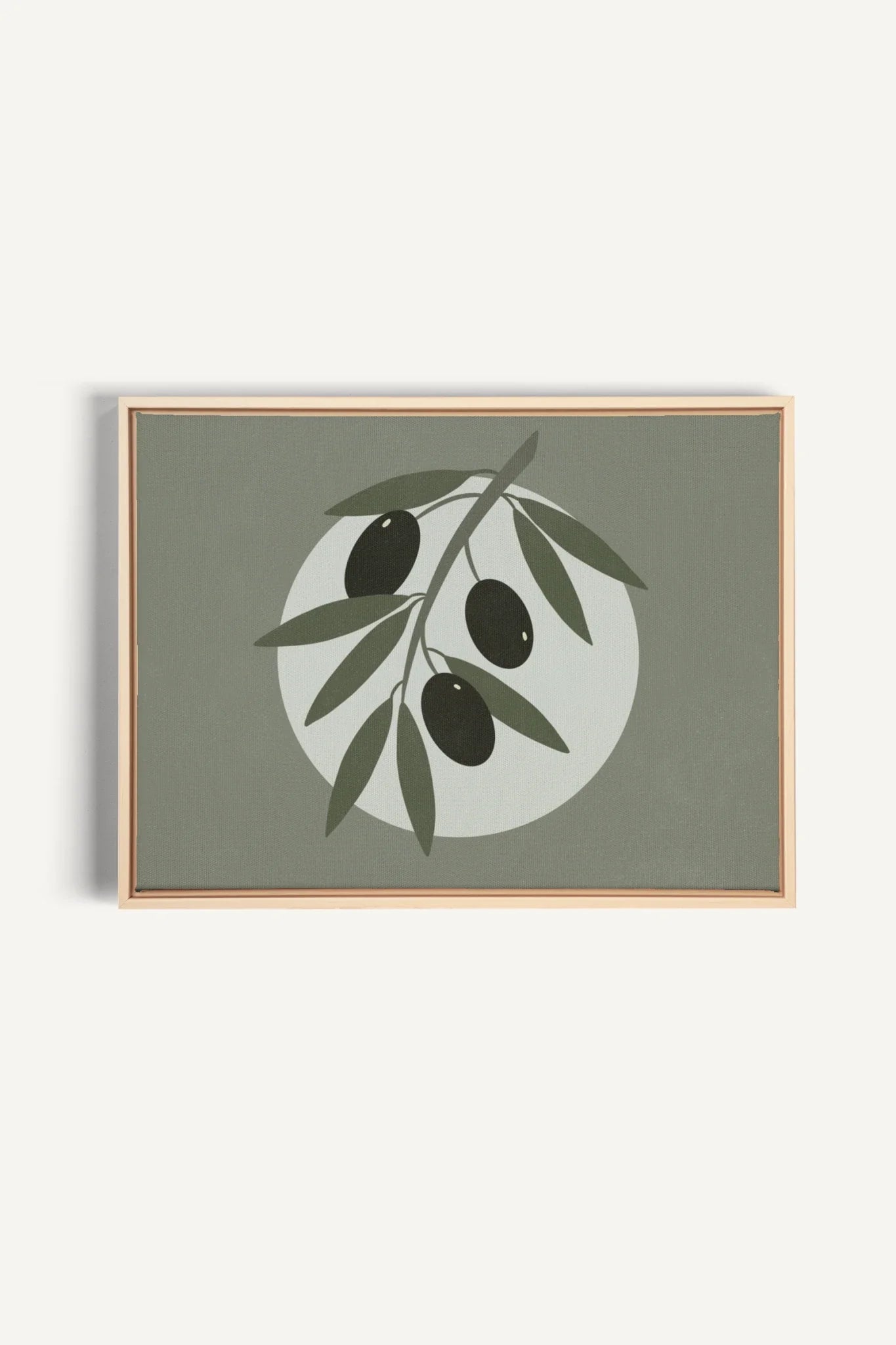 OLEKA CANVAS - OLIVE MOON, Oeuvre sur toile étirée, encadré Naturel Clair