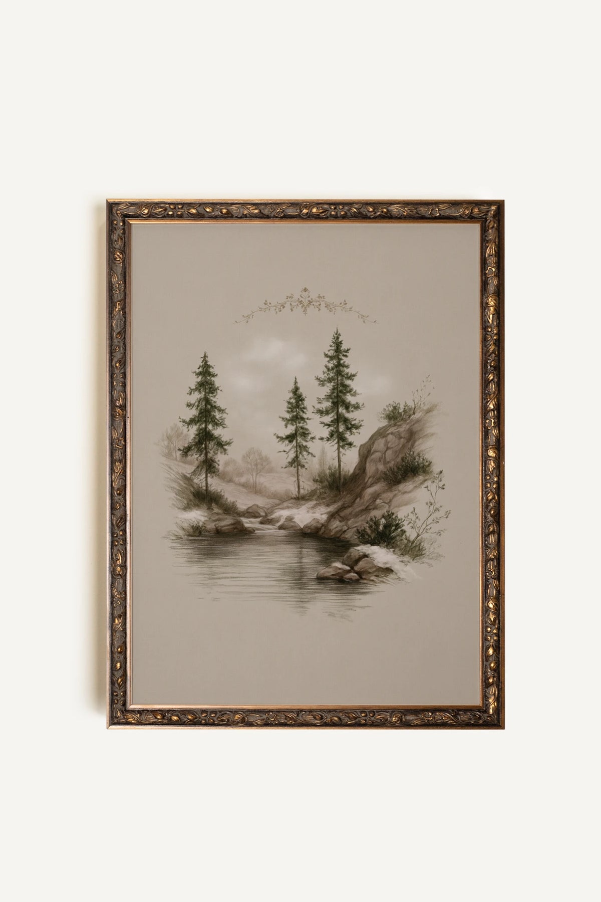 OLK_HLD_10, Oeuvre sur toile rigide, encadré Vintage Bronze