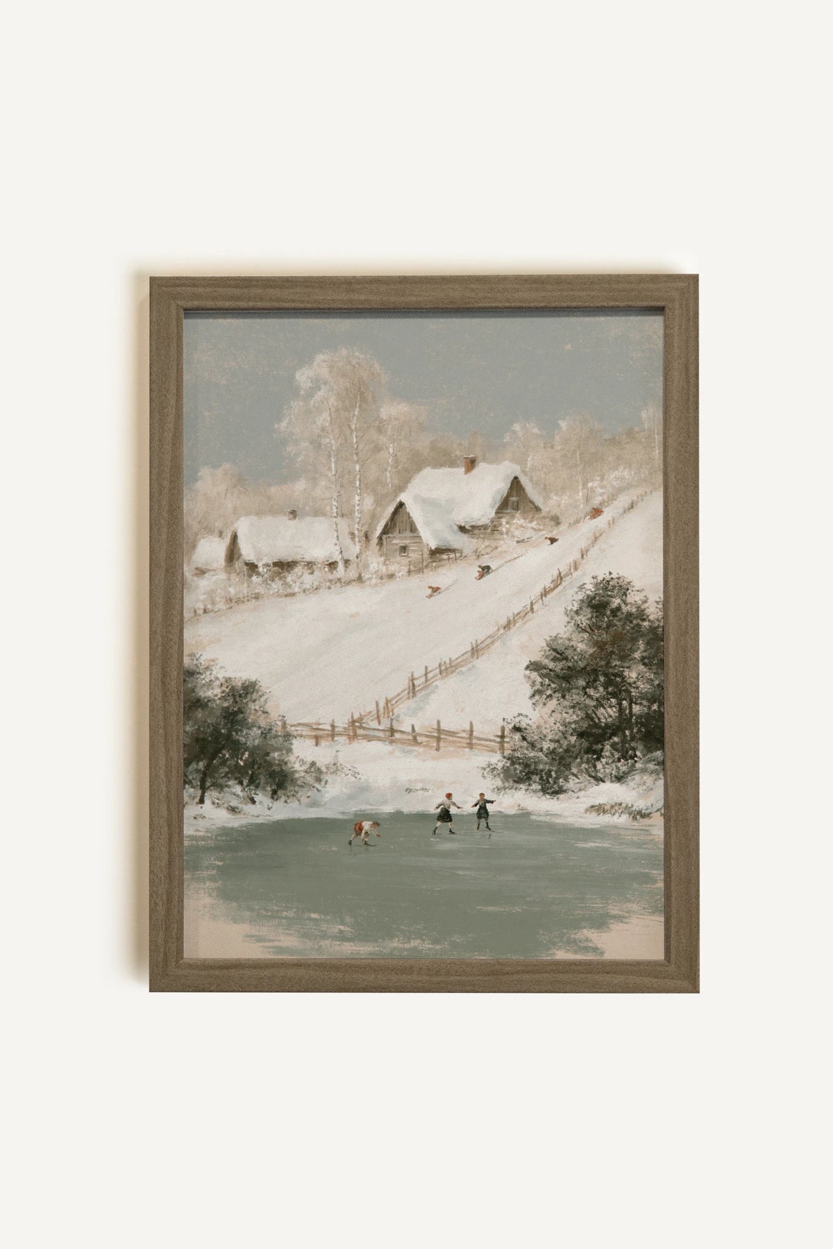 OLK_HLD_19, Oeuvre sur toile rigide, encadré brun chêne