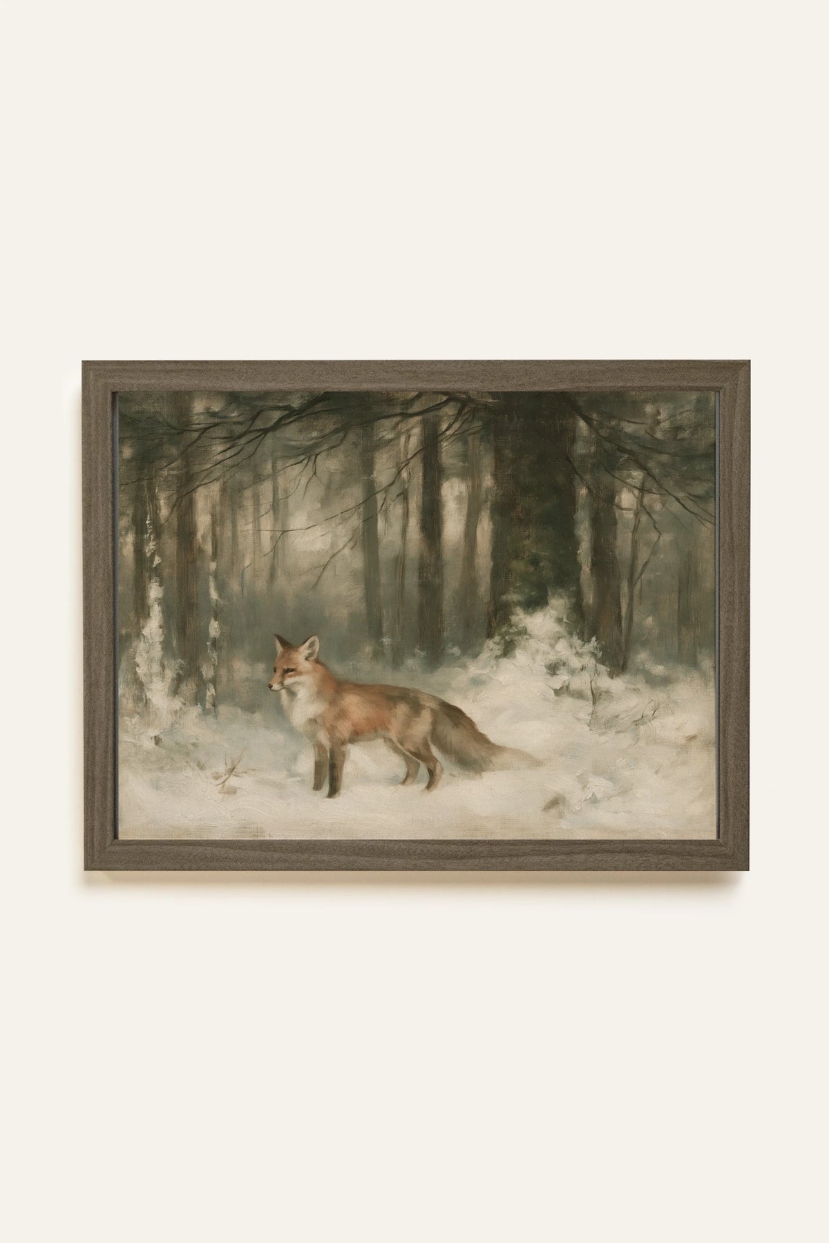 OLK_HLD_21, Oeuvre sur toile rigide, encadré brun chêne