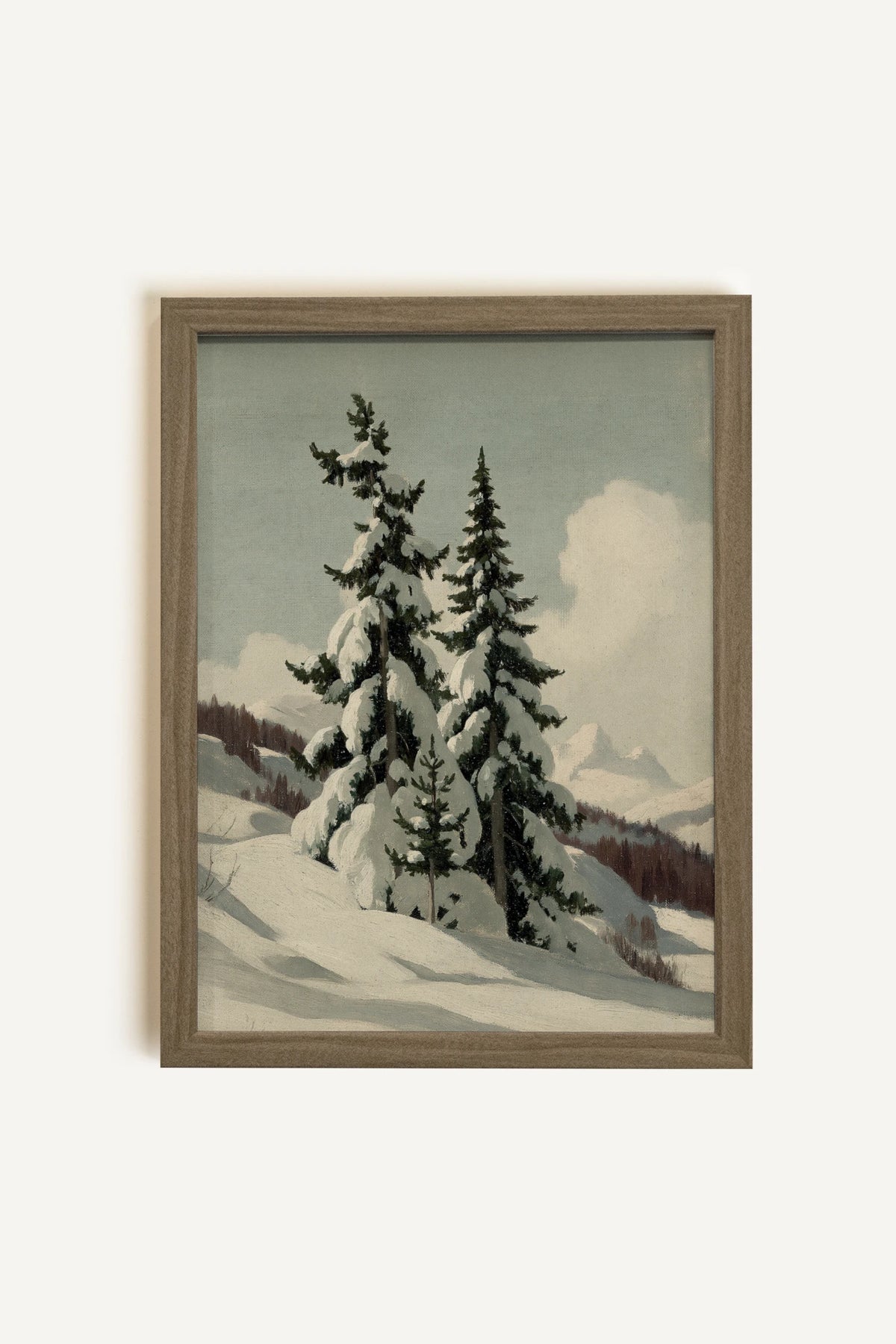 OLK_HLD_29, Oeuvre sur toile rigide, encadré brun chêne