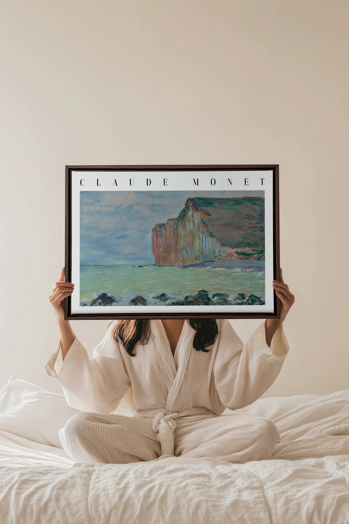 OPAL COAST, Oeuvre sur toile étirée, encadré Brun Noyer