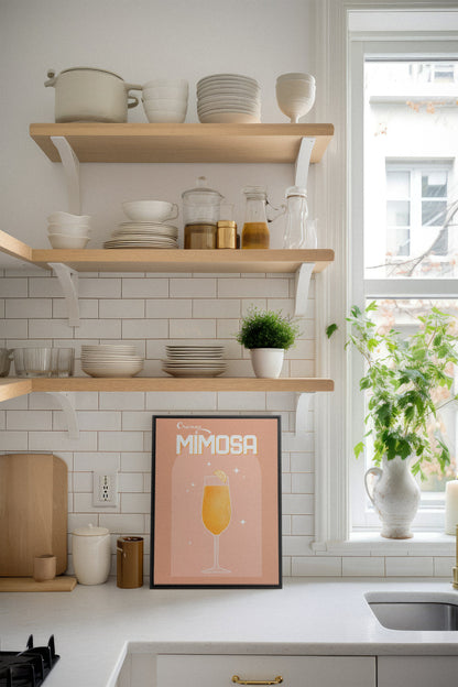 OLEKA CANVAS - ORANGE MIMOSA, Oeuvre sur toile étirée, encadré Noir