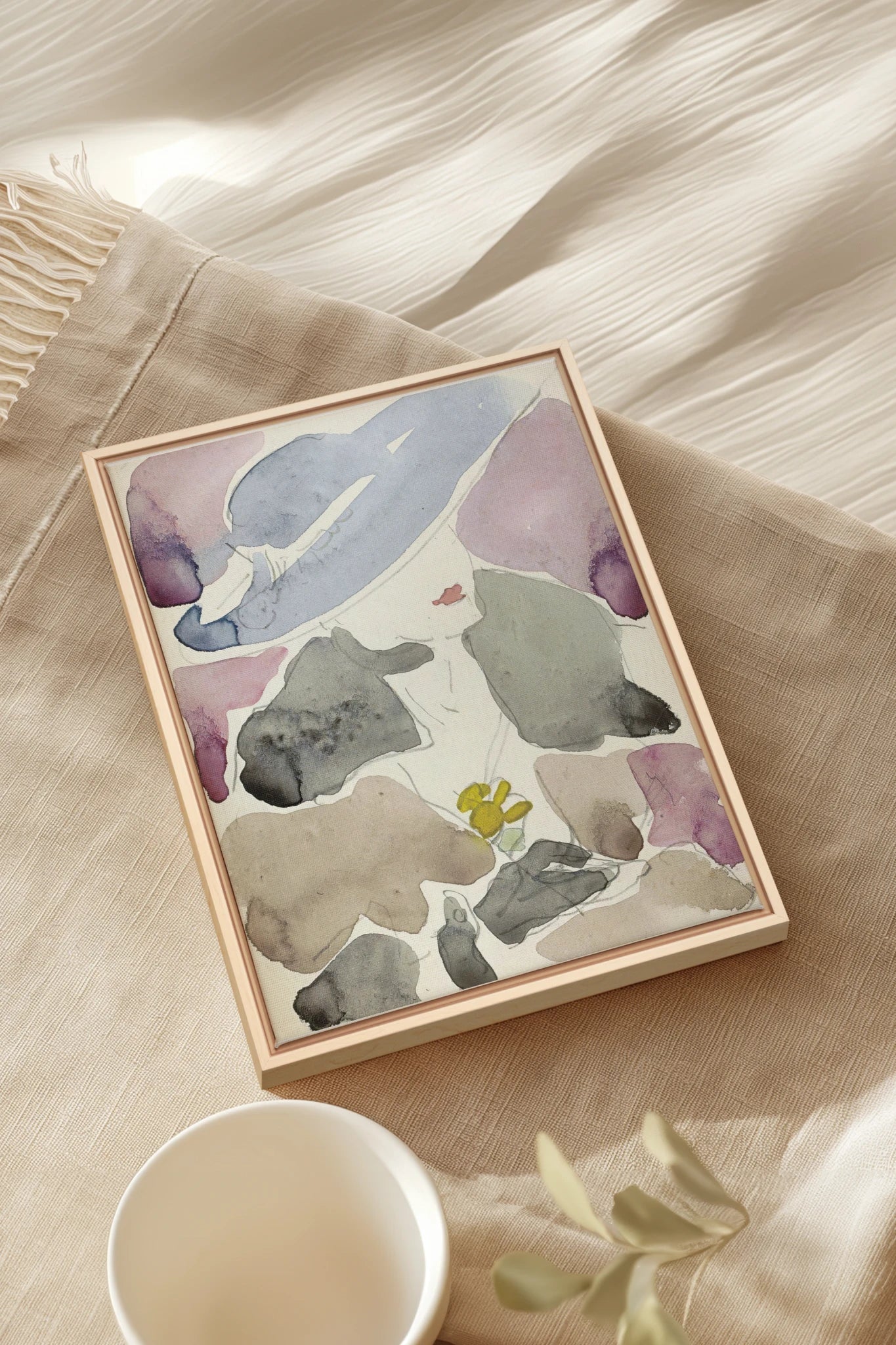 ORCHID HAZE, Work on stretched canvas, framed Naturel Clair