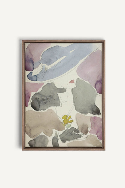 ORCHID HAZE, Oeuvre sur toile étirée, encadré Brun Chêne