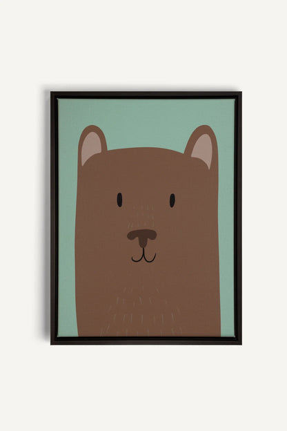 OLEKA CANVAS - OURS, Oeuvre sur toile étirée, encadré Noir