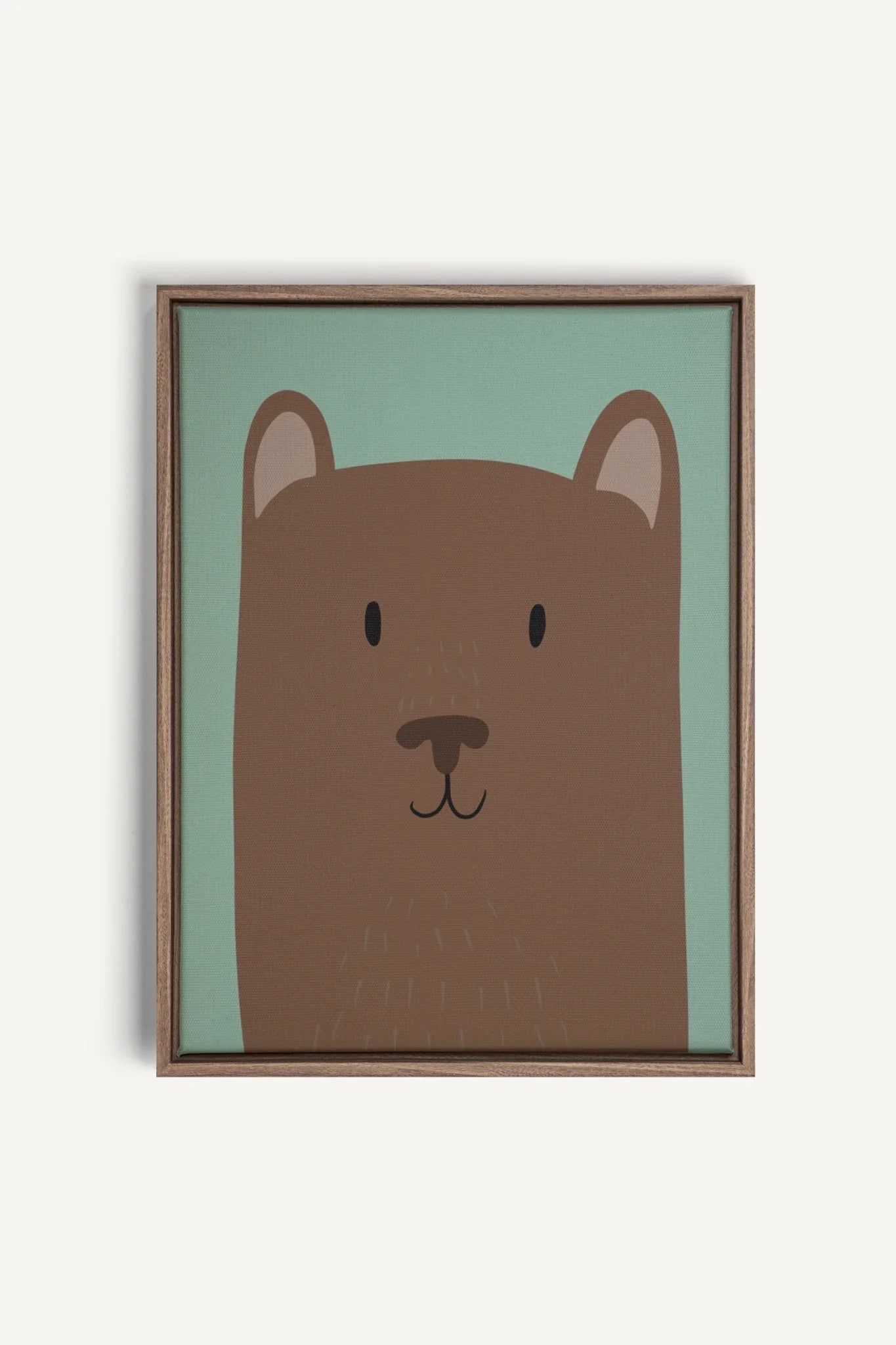 OLEKA CANVAS - OURS, Oeuvre sur toile étirée, encadré Brun Chêne