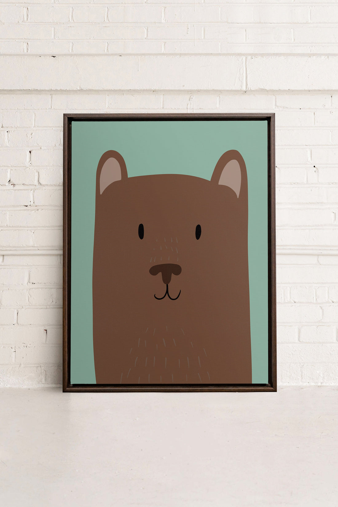 OLEKA CANVAS - OURS, Oeuvre sur toile étirée, encadré Brun Noyer