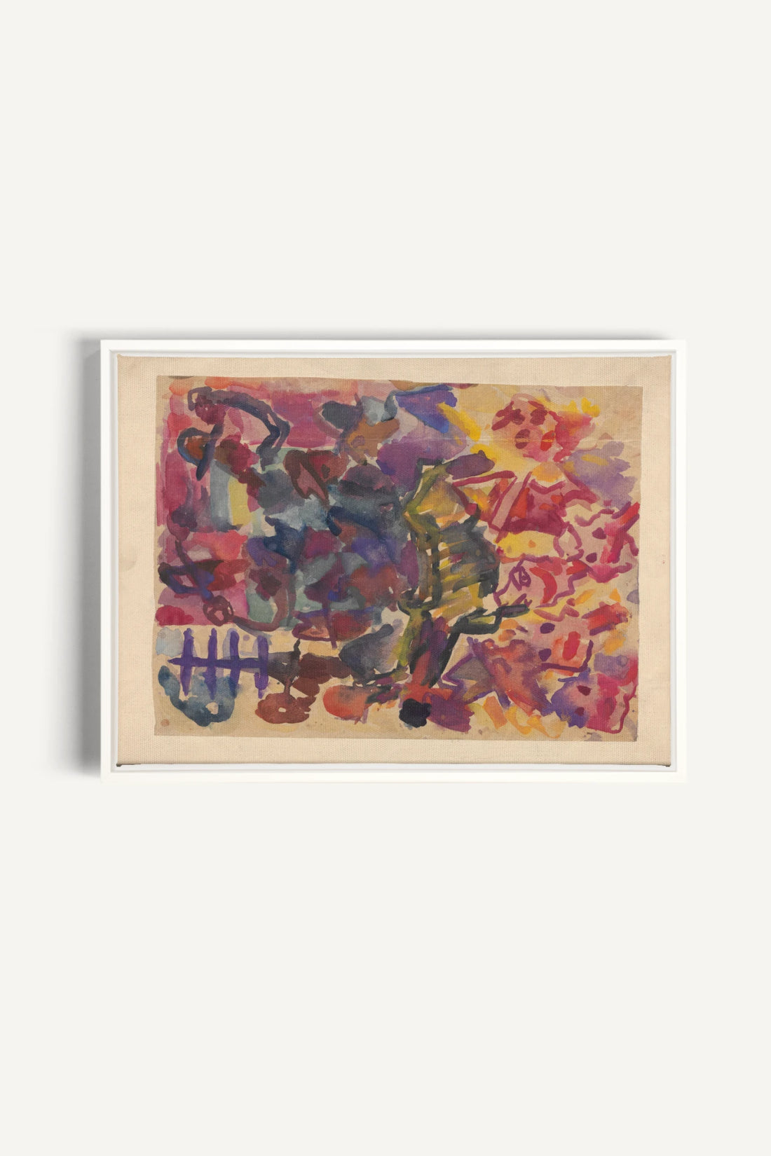 PAINTED PULSE, Oeuvre sur toile étirée, encadré Blanc