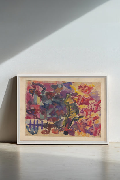 PAINTED PULSE, Oeuvre sur toile étirée, encadré Blanc