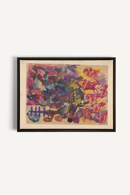 PAINTED PULSE, Oeuvre sur toile étirée, encadré Noir