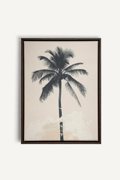 OLEKA CANVAS - PALM BLISS, Oeuvre sur toile étirée, encadré Brun Noyer
