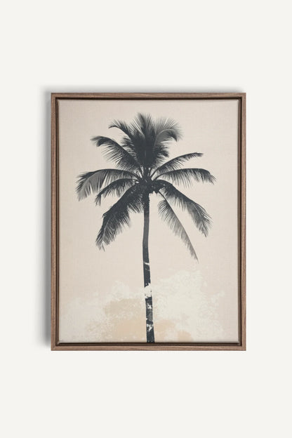 OLEKA CANVAS - PALM BLISS, Oeuvre sur toile étirée, encadré Brun Chêne
