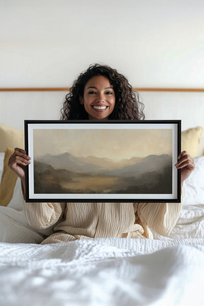 OLEKA CANVAS - SOFT GLOW, Oeuvre sur toile étirée, encadré Noir