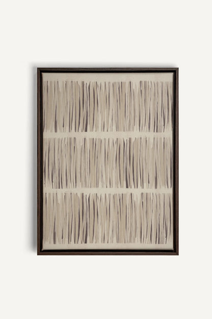 OLEKA CANVAS - PARFUM DE PRAIRIE, Oeuvre sur toile étirée, encadré Brun Noyer