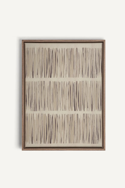 OLEKA CANVAS - PARFUM DE PRAIRIE, Oeuvre sur toile étirée, encadré Brun Chêne