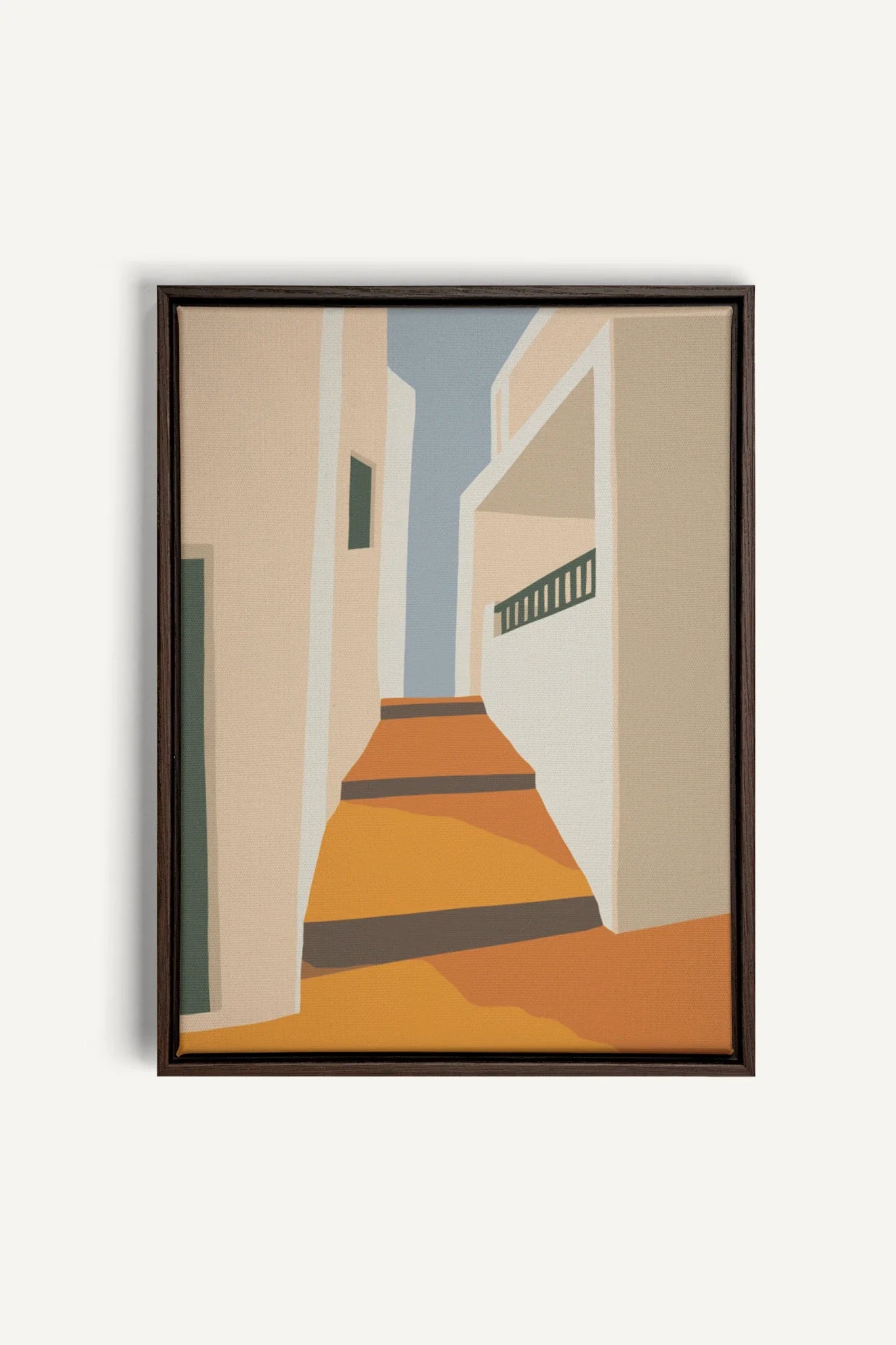 OLEKA CANVAS - PASSAGE, Oeuvre sur toile étirée, encadré Brun Noyer
