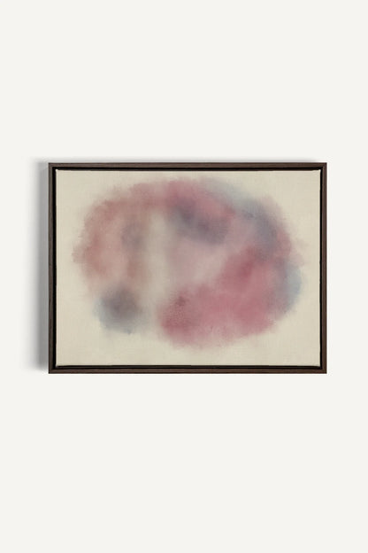 OLEKA CANVAS - PASTEL CLOUD, Oeuvre sur toile étirée, encadré Brun Noyer