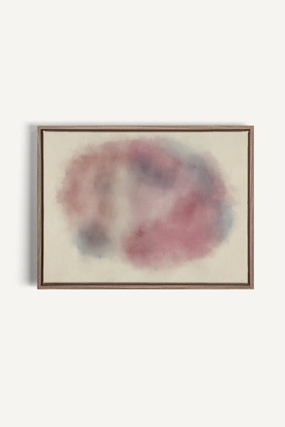 OLEKA CANVAS - PASTEL CLOUD, Oeuvre sur toile étirée, encadré Brun Chêne