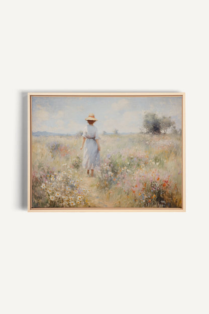 Pastel Meadows, Oeuvre sur toile étirée, encadré Naturel Clair