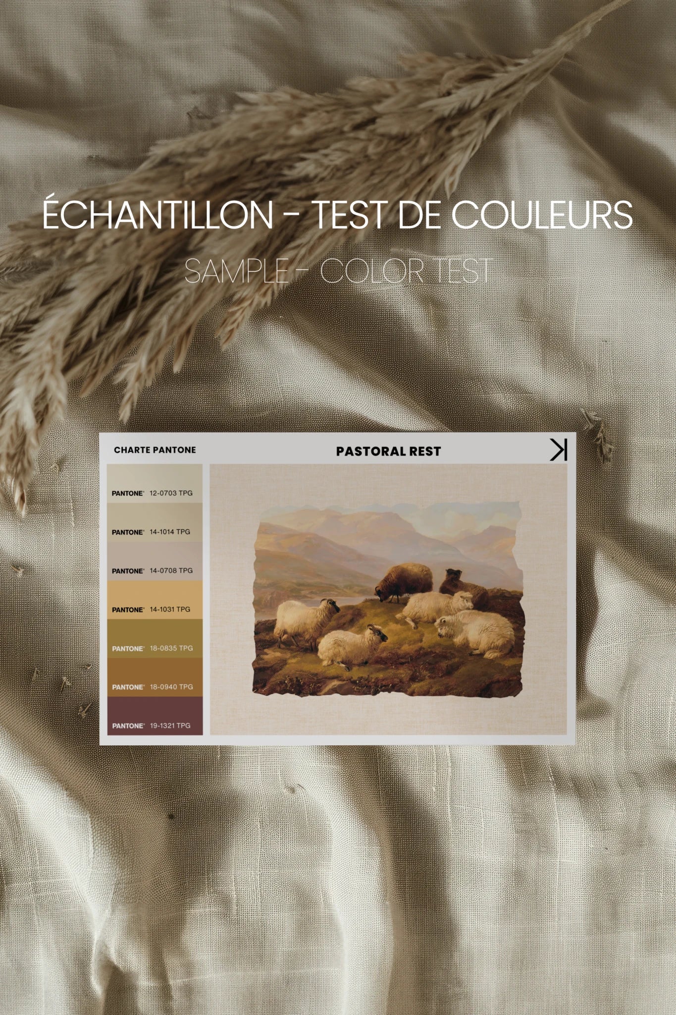 PASTORAL REST, Oeuvre sur toile étirée, encadré Vintage Bronze