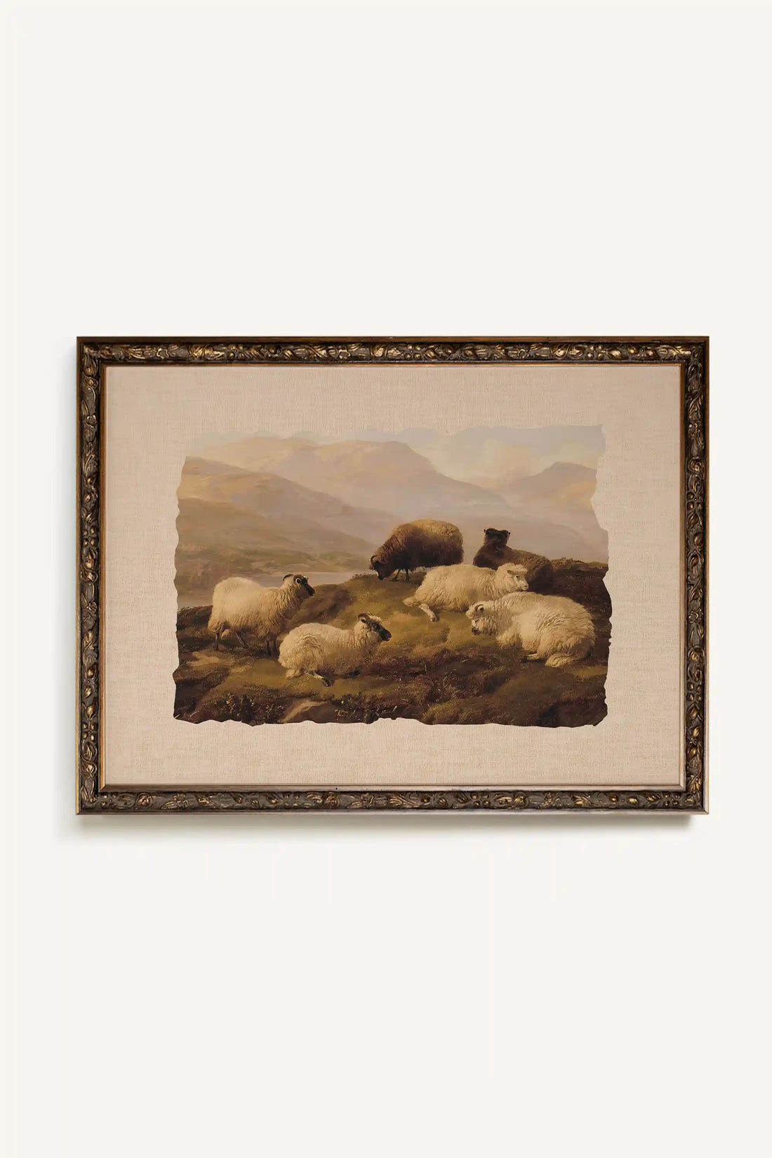 PASTORAL REST, Oeuvre sur toile étirée, encadré Vintage Bronze