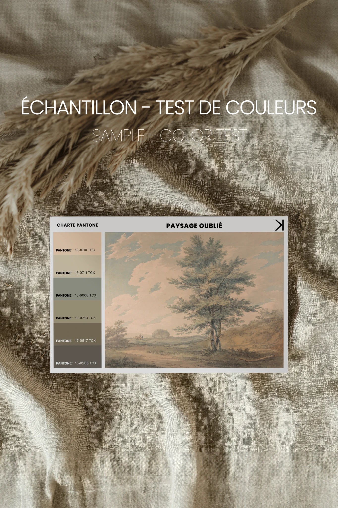 PAYSAGE OUBLIÉ, Oeuvre sur toile rigide, encadré Vintage Argent