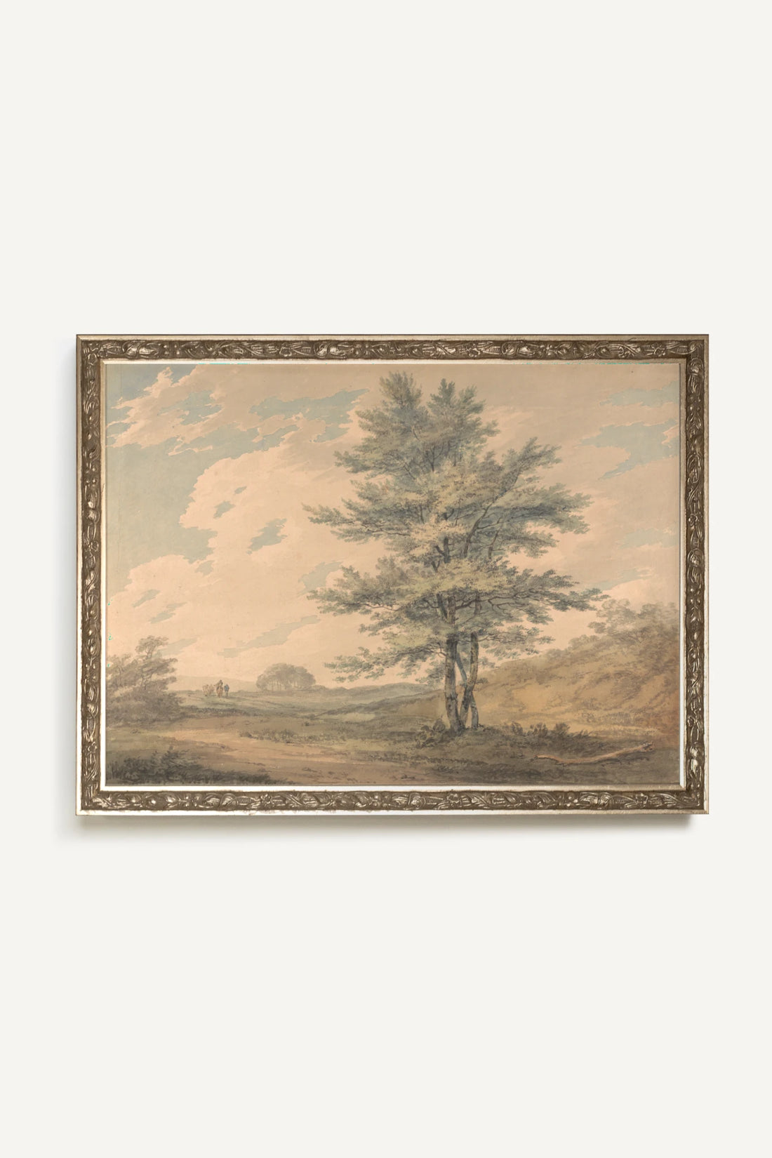 PAYSAGE OUBLIÉ, Oeuvre sur toile rigide, encadré Vintage Argent
