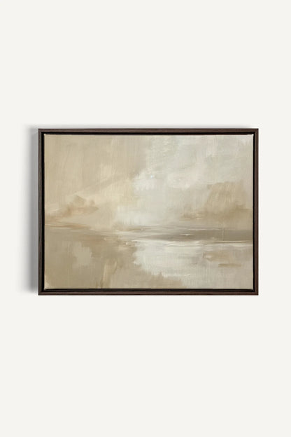OLEKA CANVAS - PEACEFUL STROKES, Oeuvre sur toile étirée, encadré Brun Noyer