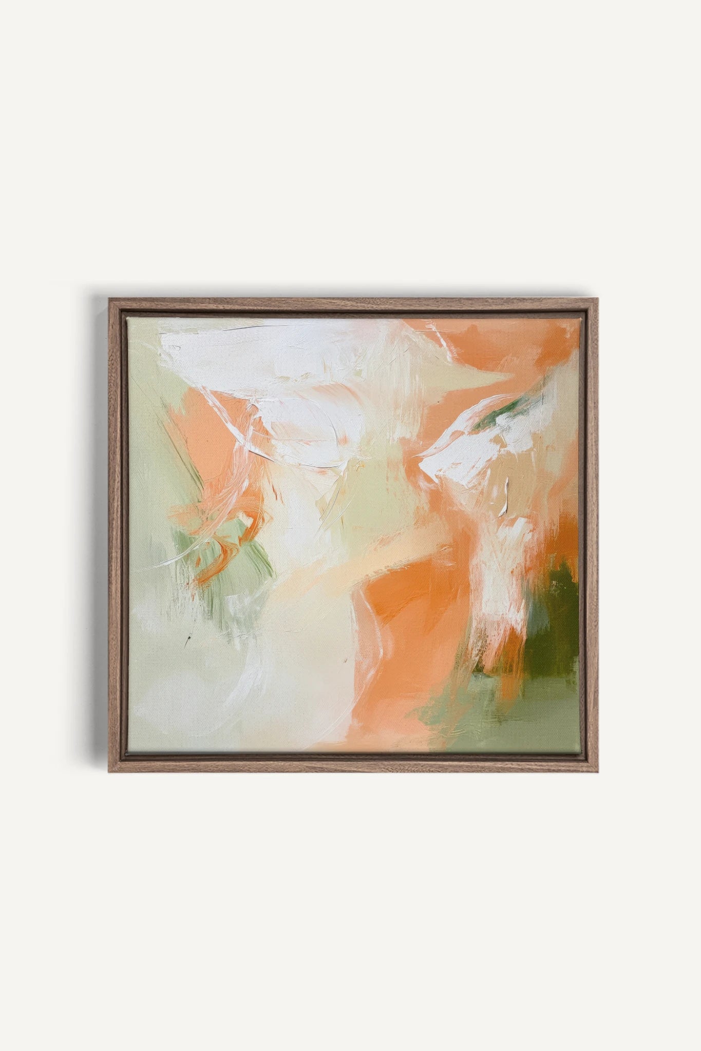 PEACHY FLOW, Oeuvre sur toile étirée, encadré Brun Chêne