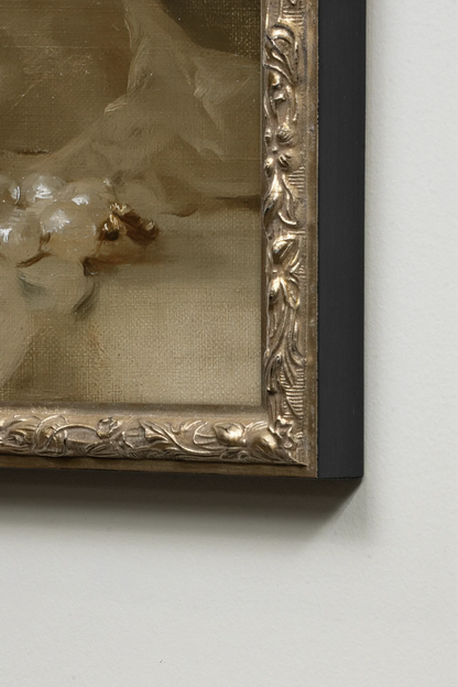 Pearls &amp; Flame, Oeuvre sur toile rigide, encadré Vintage Argent