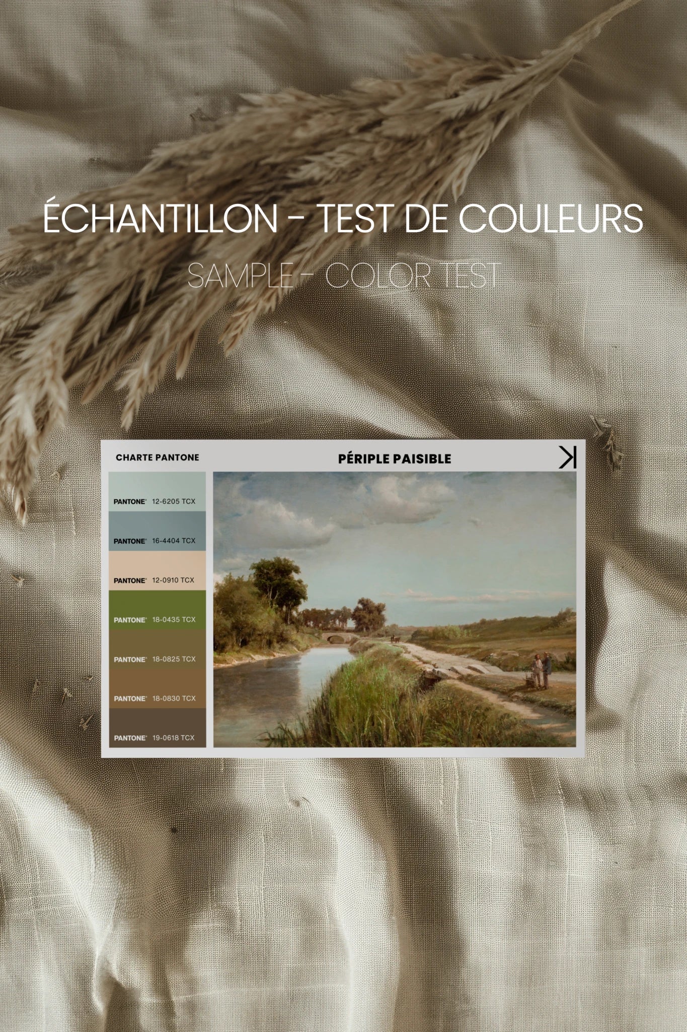 PÉRIPLE PAISIBLE, Oeuvre sur toile rigide, encadré Vintage Bronze